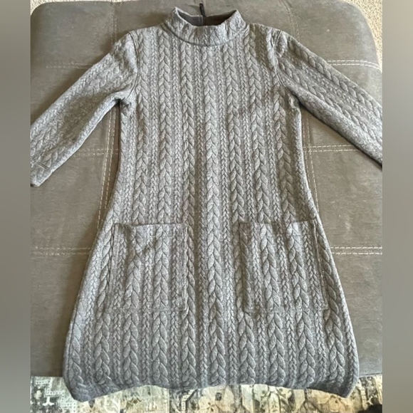 Peach Womens Grey Long Sleeve Mock Neck Long Sleeve Sweater Midi Dress X Small - Picture 1 of 5